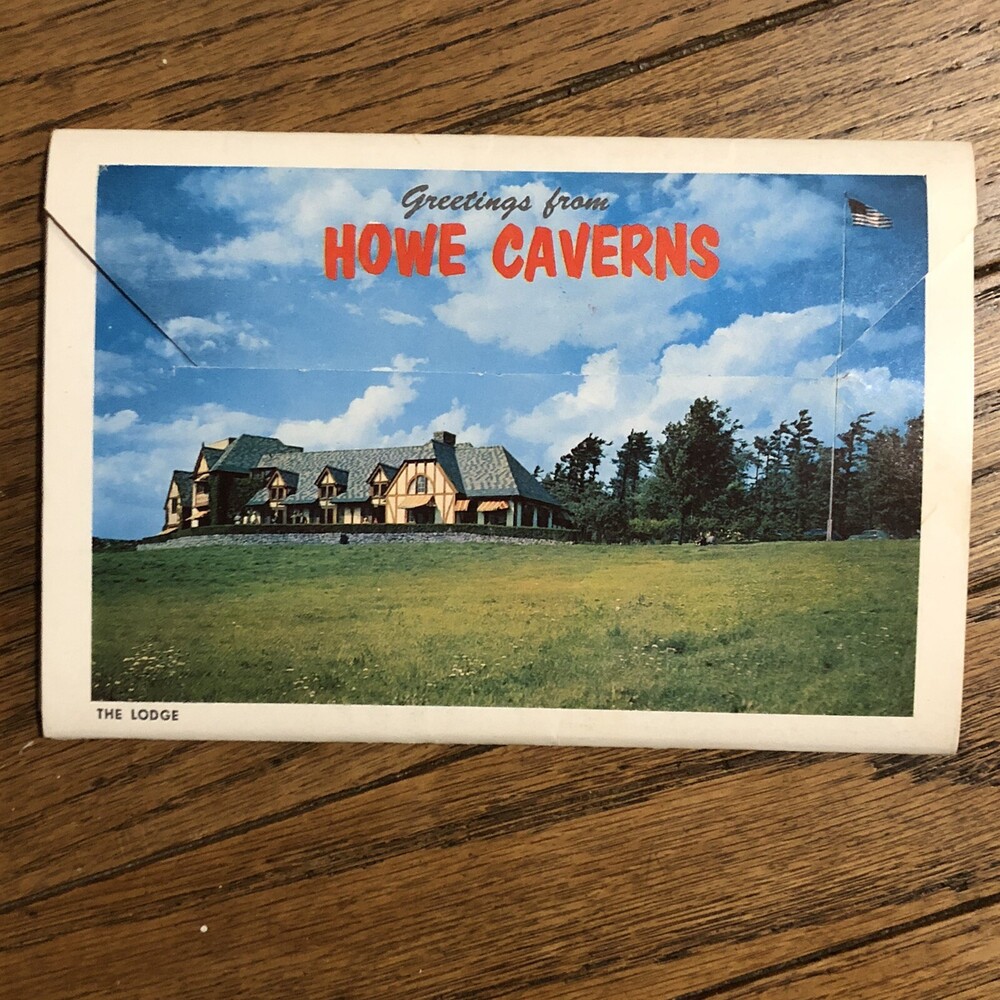 Howe Caverns NY Unposted 4 VTG Linen Postcards & 11 View Chrome RPPC Foldout Lot - Picture 7 of 7